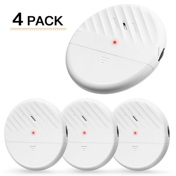 Wsdcam Glass Break Sensor Alarm 125dB Wireless Detector Vibration for Window Door Security - 4 Pack