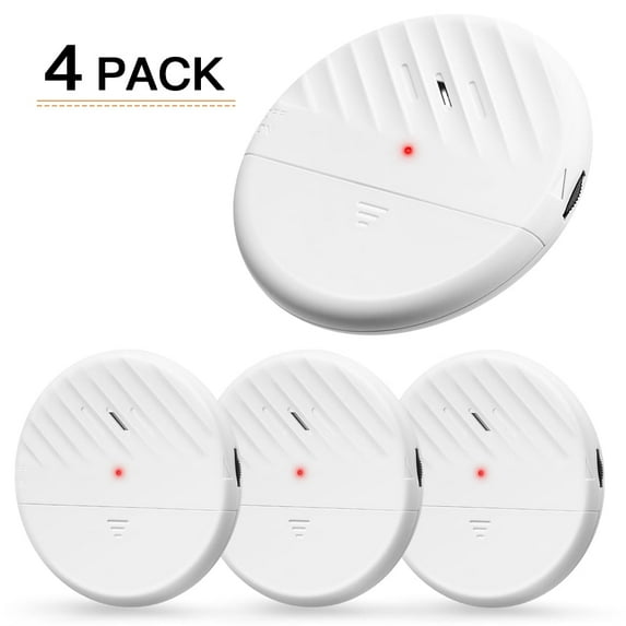 Wsdcam Glass Break Sensor Alarm 125dB Wireless Detector Vibration for Window Door Security - 4 Pack