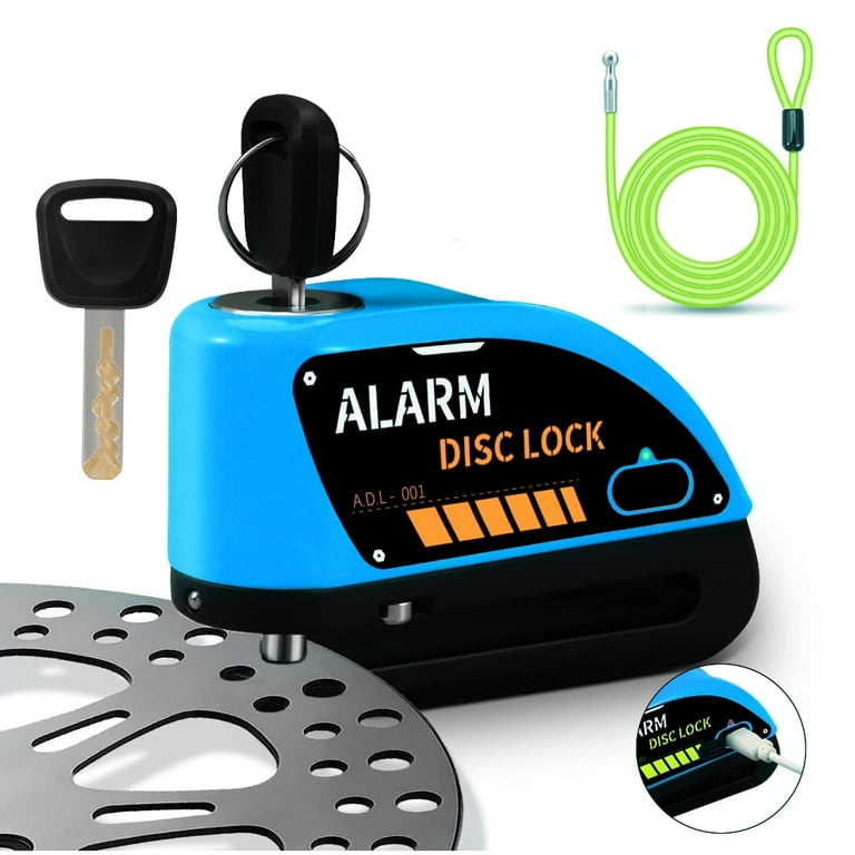 disk lock disc brake alarm motorcycle Wsdcam Rechargeable Motorcycle Alarm Motorcycle Lock with 120dB Alarm Anti  Theft Security Disc Brake Lock for Motorbike Scooter
