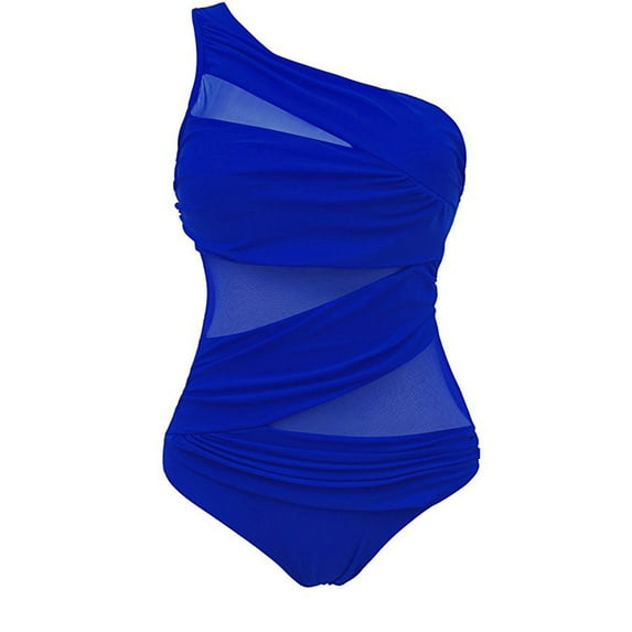 Wsevypo Women's One Shoulder Push Up Padded One Piece Swimwear Bikini