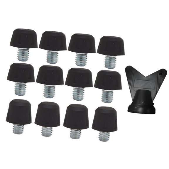Wswqop 12 Football Boot Spikes for Rugby Boots, Threaded Screw, 6 Mm Diameter, Portable Black