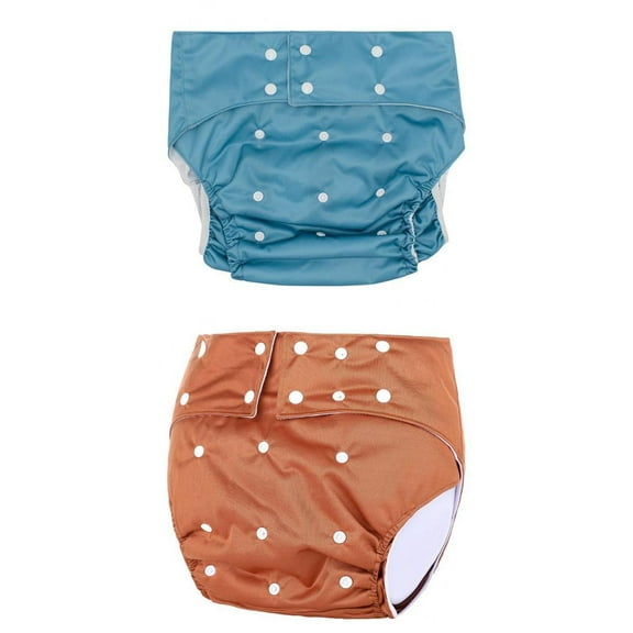 Wswqop 2 Pieces Adult Diaper Washable for Incontinence Leakfree Old People Disabled