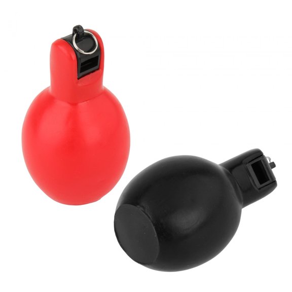 Wswqop 2 Pieces Hand Squeeze Coaches Whistle Loud Portable Handheld Whistle for Camping Red and Black