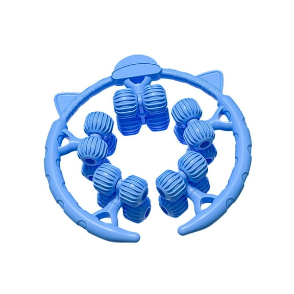 Wswqop 20-Wheel Muscle Massage Roller, 360 Degree Portable Circular Massage Roller with Blue