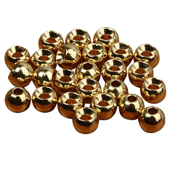 Wswqop 25pcs Slotted Fly Tying Head Beads Ball Beads Crafts 2.4/3.3/4/4.6mm Gold/Black