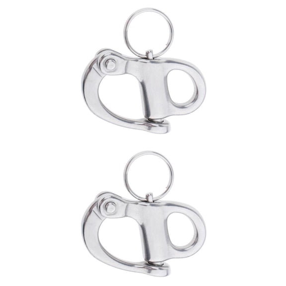 Wswqop 2x 316 Stainless Steel Swivel Shackle Kayak Quick Release Boating Metal Rigging
