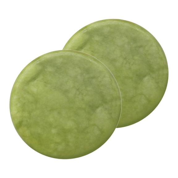 Wswqop 2x Round Olive Jade Massage Stone Back Spa Massage Hot Stones Heat Retention