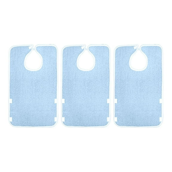 Wswqop 3 Pieces Adult Bibs for Eating Machine Washable Comfortable Creative Large Adult blue waterproof