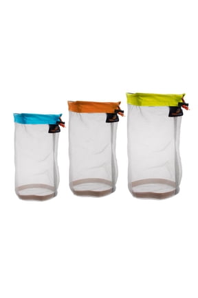 3 Sizes Outdoor Travel Camping Mesh Stuff Sack Drawstring Bags 3pcs S, Sky Blue