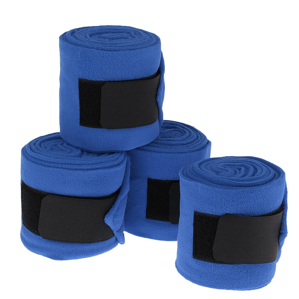 Wswqop 4 Pack Professional Equine Horse Tack Grooming Leg Wrap , for Men Women Outdoor Blue