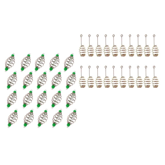 Wswqop 4 Pieces Spring Feeders Coil Inline Feeders Baits Cage Carp Fishing Tackle