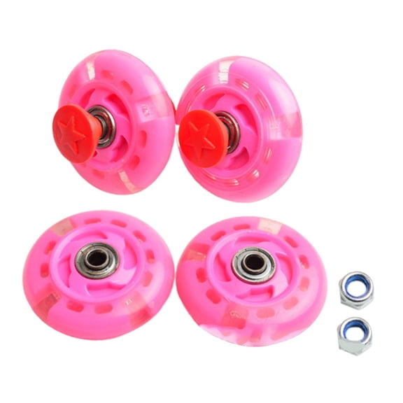 Wswqop 4 Pieces Twisting Car Wheels Front Rear Wheels Toy Car Wheels Protect Your Floor Pink