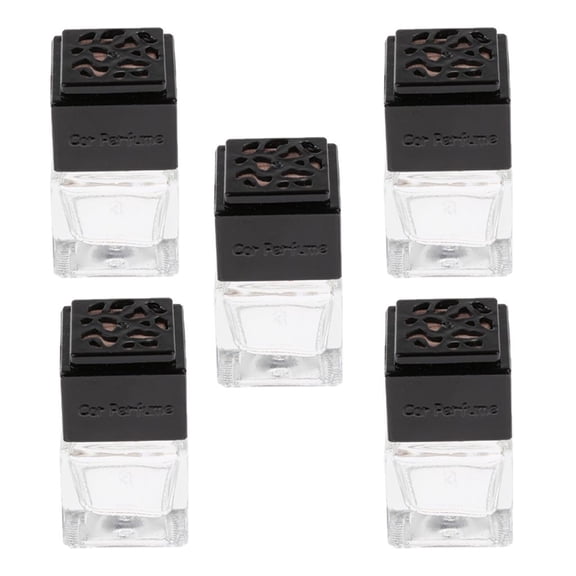 Wswqop 5 Pieces Clear Glass Aromatherapy Vials, Essential Oil Perfume Diffuser Bottles Black