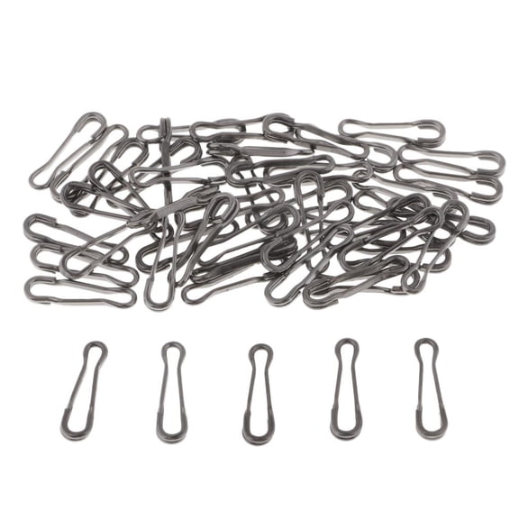 Wswqop 50pcs Fishing Quick Change Hawaiian Snaps Swivels Baits Lures Clip Link 20mm