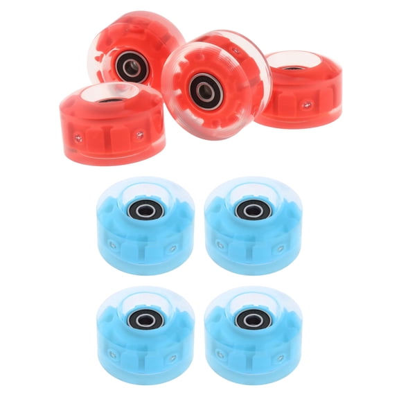 Wswqop 8Pack Luminous Quad Roller Skate Wheels w/ Bearings for Double Row Skating