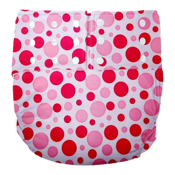 Wswqop Adjustable Adult Pocket Nappy Cover for Incontinence Washable for Old Man Pink