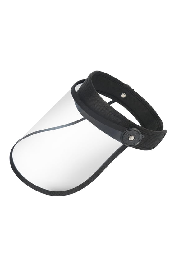 Adjustable Headgear Face Protection Transparent Visor Reusable Multipurpose Full black