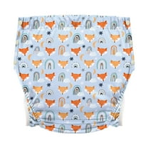 Wswqop Adult fabric diaper, washable diaper covered with brooches, reusable underpants, Fox XXL