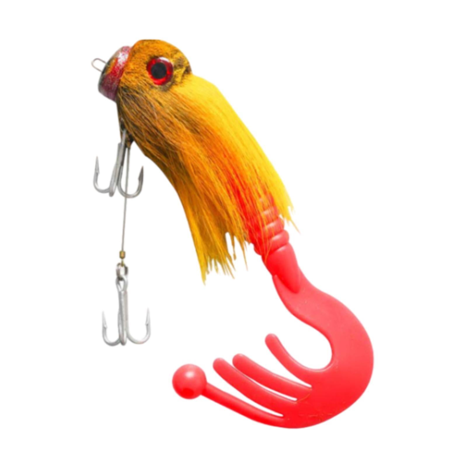 Wswqop Artificial Fishing Lure for Saltwater Freshwater Mouse Professional Water Rat 3D Yellow