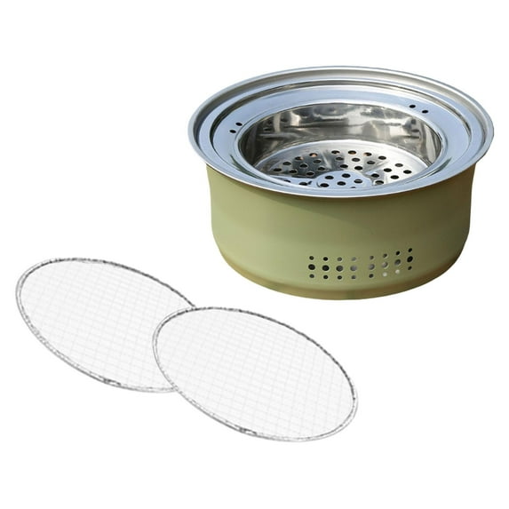 Wswqop Barbecue Stoves Tea Fire Stoves Wood Burning Camp Stoves BBQ Grill for Household green