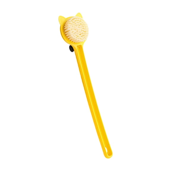 Wswqop Bath Brush Body Back Brush Household Long Handle Softer Bristles for Bathing Wet Yellow