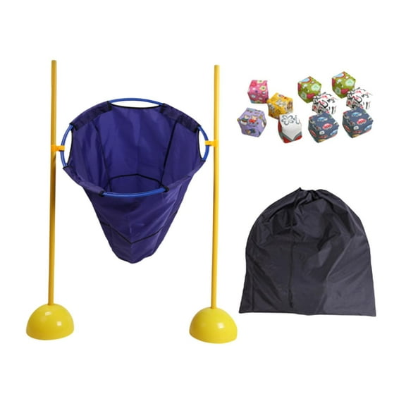 Wswqop Bean Bag Toss Game Basketball Hoop with 10 Bean Bags Develop Intelligence with A Blue