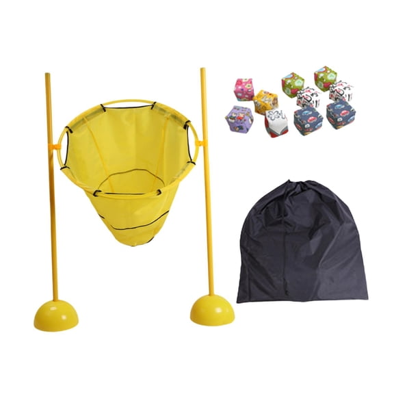 Wswqop Bean Bag Toss Game Basketball Hoop with 10 Bean Bags Develop Intelligence with A Yellow