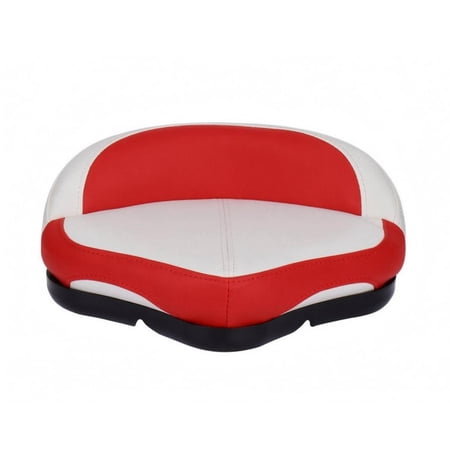 Wswqop Boat Fishing Chair Marine Grade PVC Leather Cushioned Backrest Swivel Ready Seat Red White 81506S