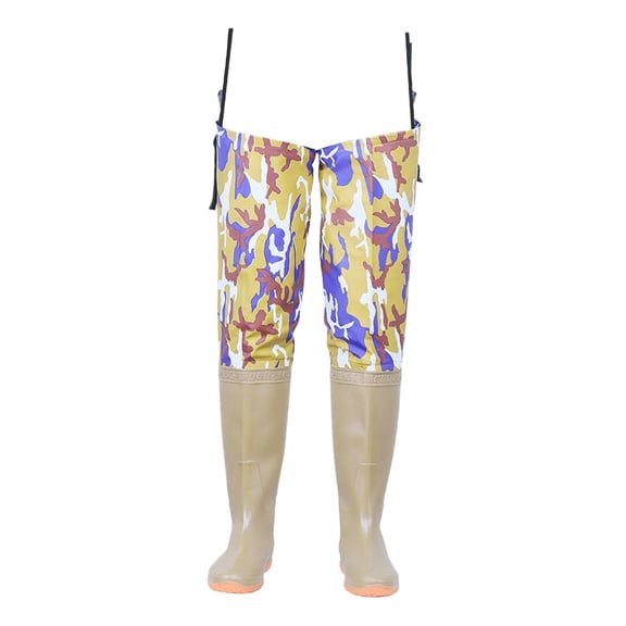 Wswqop Bootfoot Hip Waders Waterproof PVC Breathable Wading Trousers Non Slip Soles for Size 45