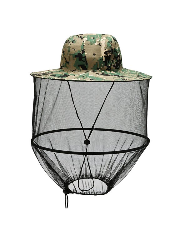 Breathable Head Net Mesh Protective Hat Bucket Veil Hats Face Netting Cover Anti Digital Green