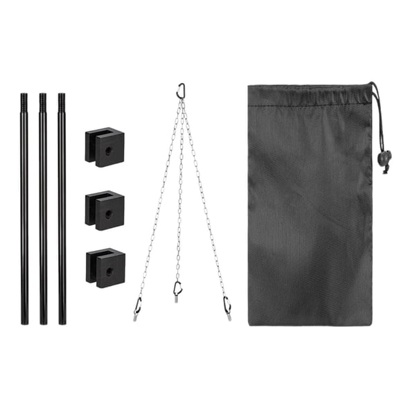 Wswqop Campfire Grill Tripod Cooker Grill Tripod Easy to Assemble Disassemble Practical 21.5cm with Chain