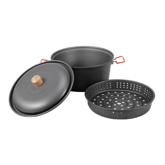 Wswqop Camping Cookware Camping Pot Utensils Campfire Equipment Lightweight Steamer Pot