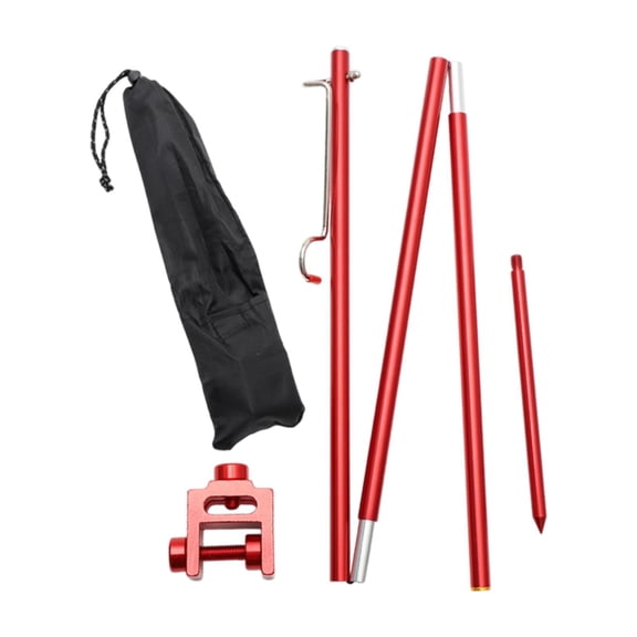 Wswqop Camping Folding Lamp Pole Camping Lantern Stand Desktop Free Standing Detachable Double Function