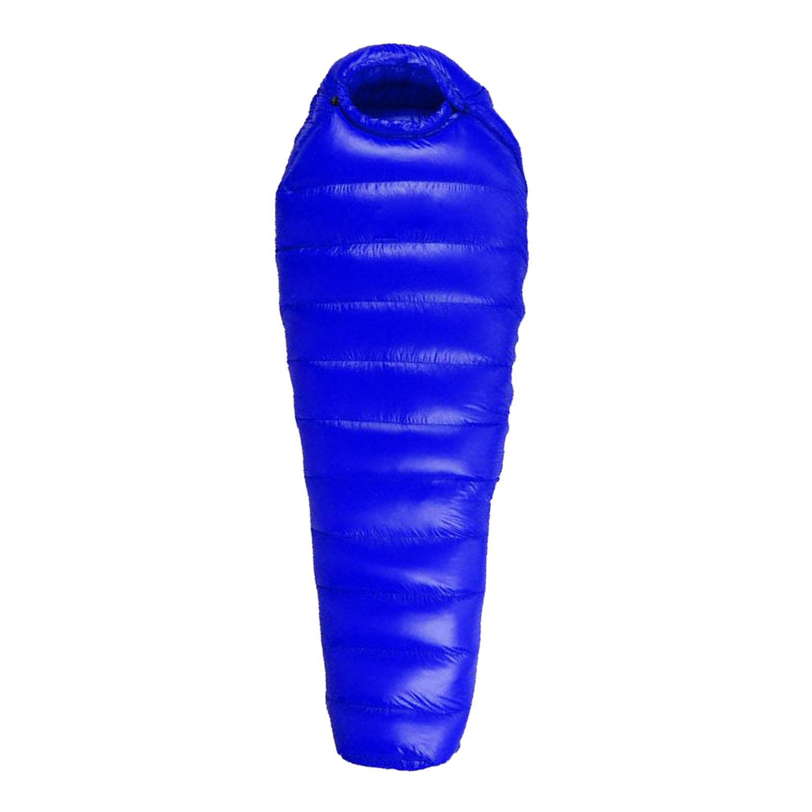 Wswqop Camping Sleeping Bag Adult Lightweight 4 Season Warm & Cold Envelope Backpacking Blue 1000g