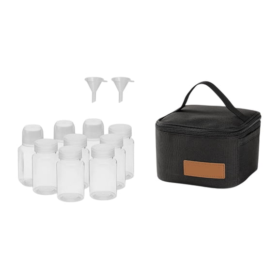 Wswqop Camping Spice Kit with Storage Bag Easy to Use Portable Pepper Shakers Condiment Black