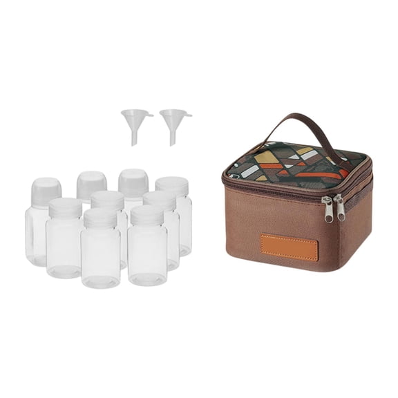 Wswqop Camping Spice Kit with Storage Bag Easy to Use Portable Pepper Shakers Condiment Brown