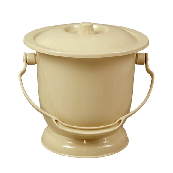 Wswqop Chamber Pot with Lid Bedpan Spittoon Indoor with Handle Urine Bucket Light Light Yellow
