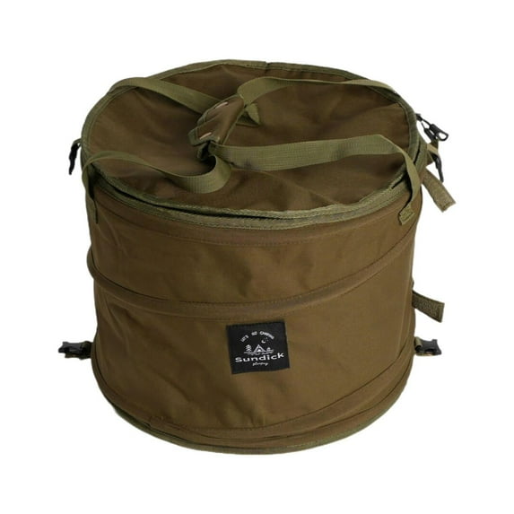 Wswqop Collapsible Camping Trash Can Garbage Can Reusable Multi Purpose Laundry Storage Dark Green