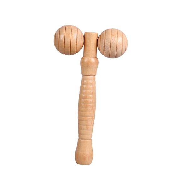 Wswqop Deep Tissue Massager Multi Functional Handheld Back Roller Wooden Massage Roller Style D