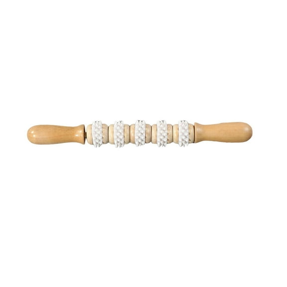 Wswqop Deep Tissue Massager Multi Functional Handheld Back Roller Wooden Massage Roller Style E