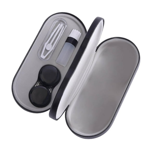 Wswqop Double Eyeglass Case Case 2 in 1 for Travel Home Glasses Container Holder Double Black