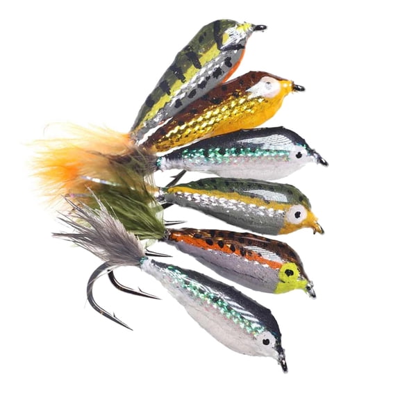 Wswqop Epoxy Minnow Streamer Fly Saltwater Bass Trout Perch Chub Multiple Colors 6pcs 6pcs Mix