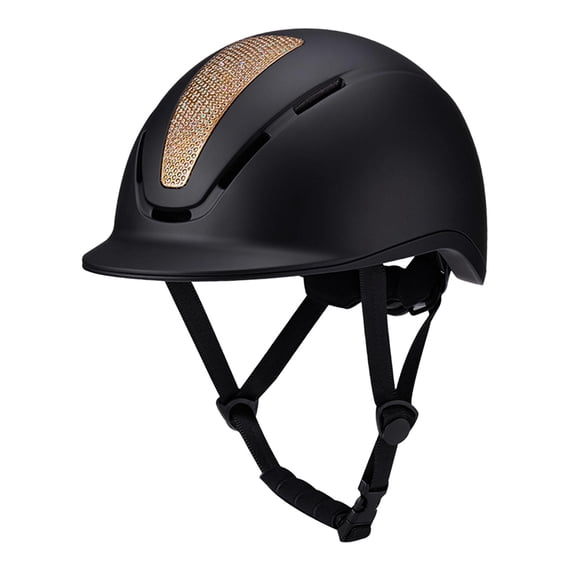 Wswqop Equestrian Helmet Cycling Helmet Adjustable Men Women Riding Cap Horse Equipment Shining Gold