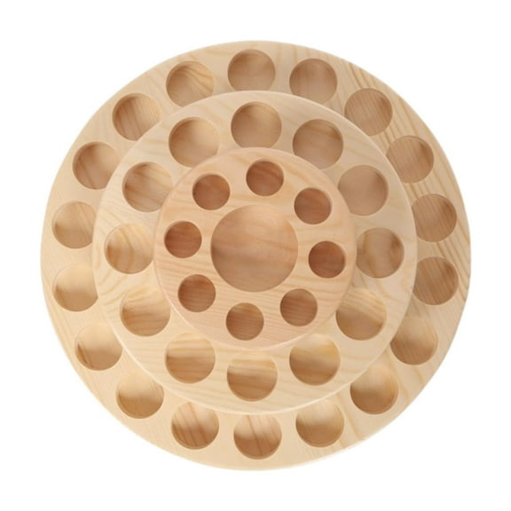 Wswqop Essential Oil Display Rack Storage Holder Wood Diffuser Stand Rotatable 39 Slots