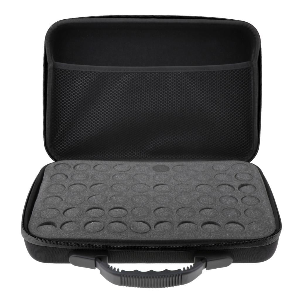 Wswqop Essential Oils Case Travel Holder Hard Shell Holds 60 Bottles 5ml-15ml Black