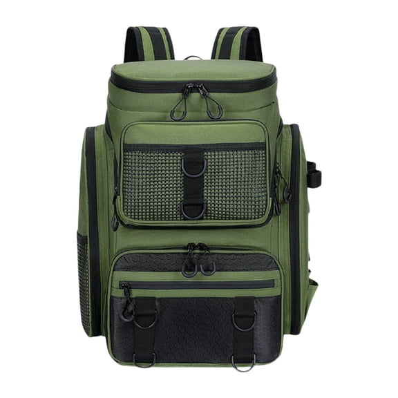 Wswqop Fishing Backpack Easy Carrying Rucksack Store Gear and Equipment Fishing Bag for Green