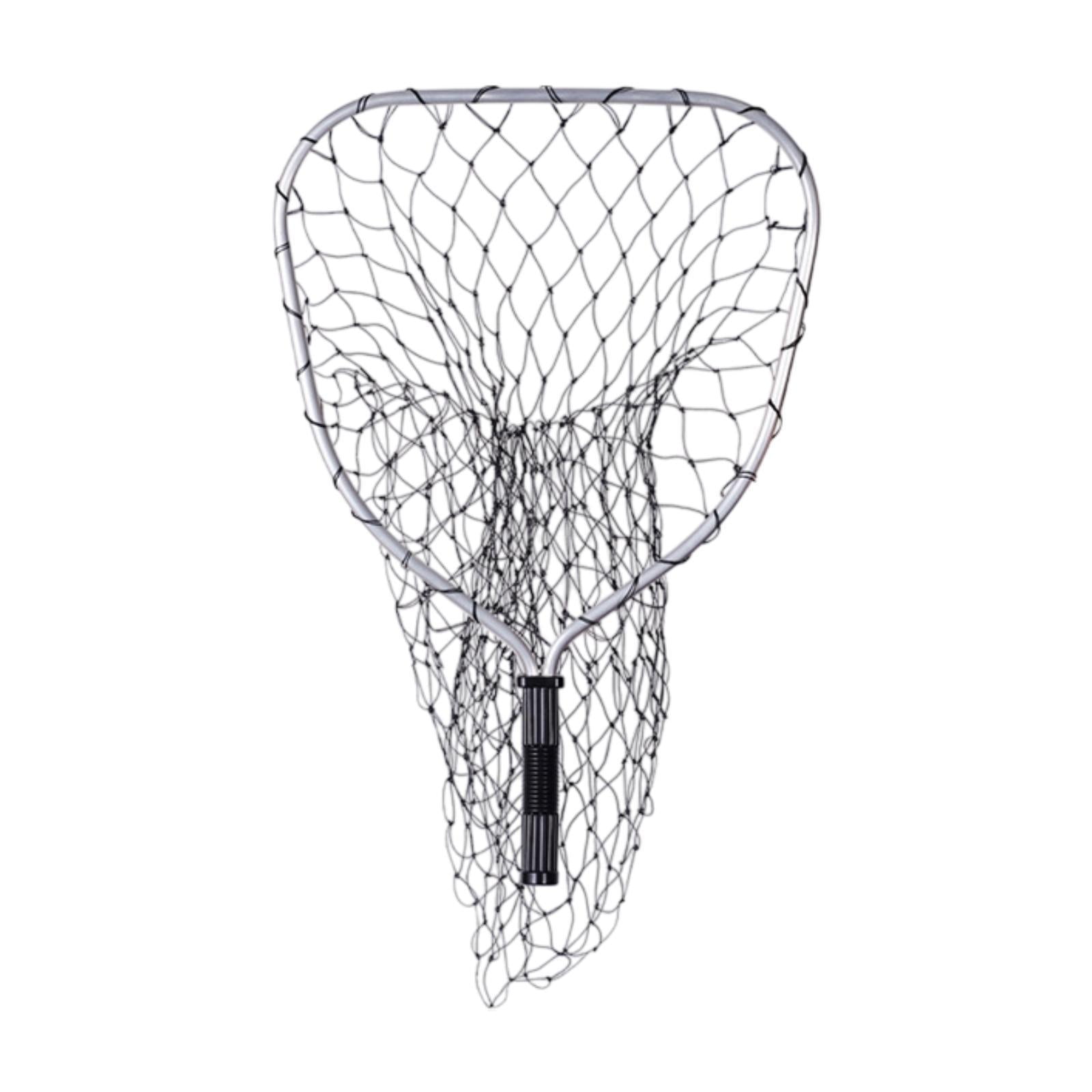 Wswqop Fishing Net Catching Mesh Practical Beginner Reinforced Handle Fisherman Fishing Silver