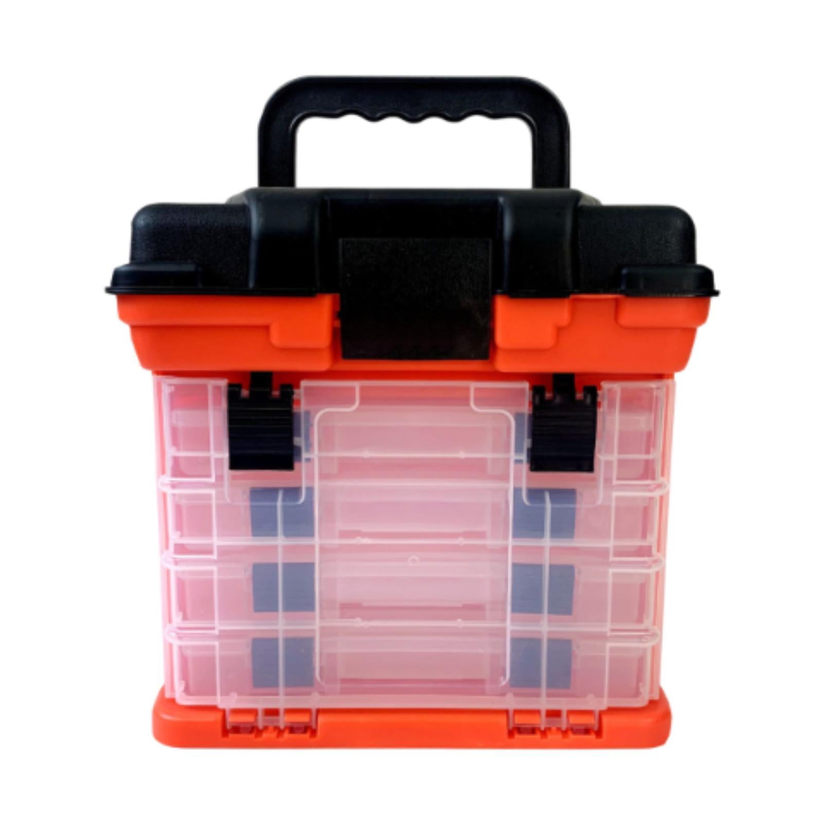 Wswqop Fishing Tackle Box Baits Case Large Capacity Portable Sturdy 4 Layer Tackle Tray Red