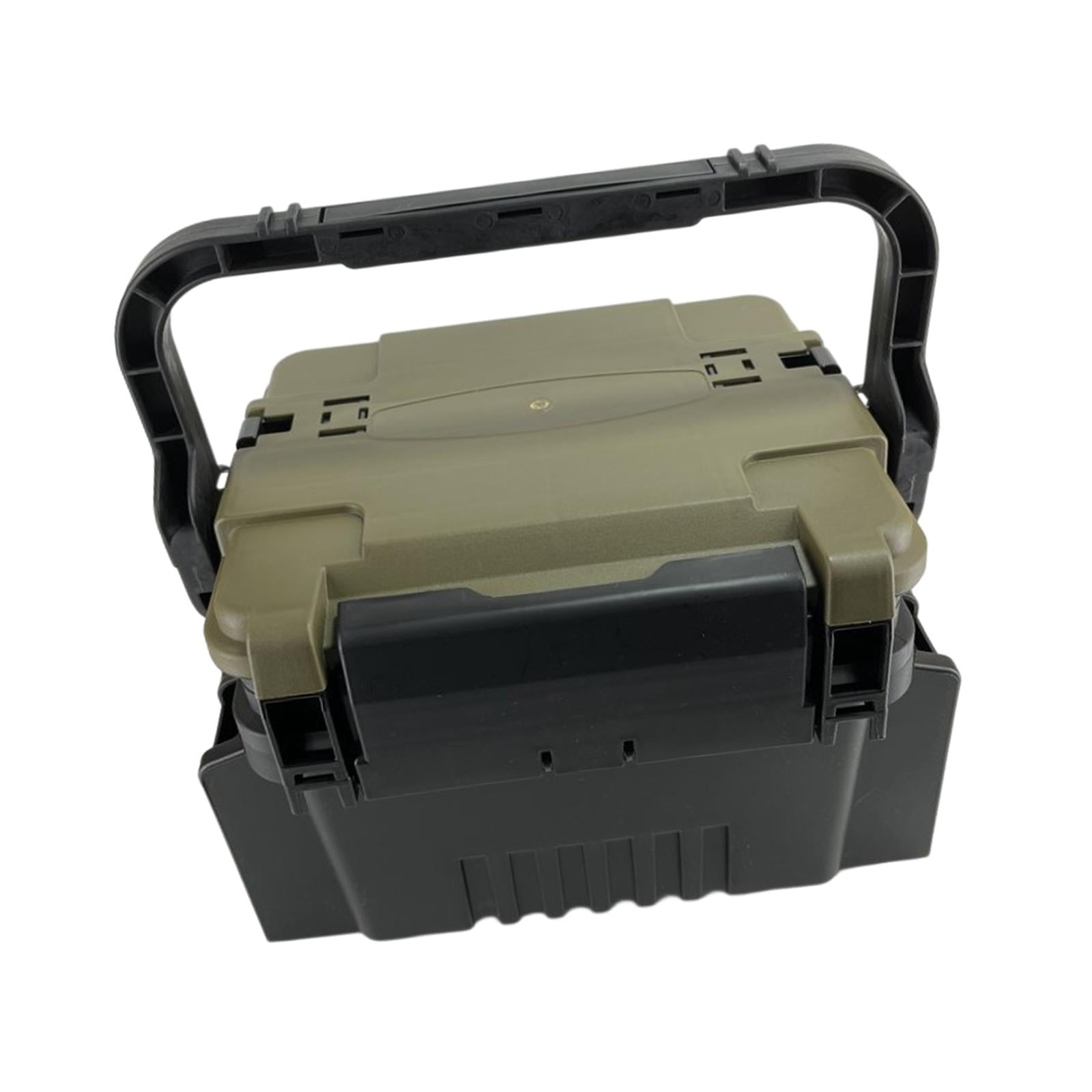 Wswqop Fishing Tackle Box Organizer with Shoulder Strap with Compartments Carrying Case Green