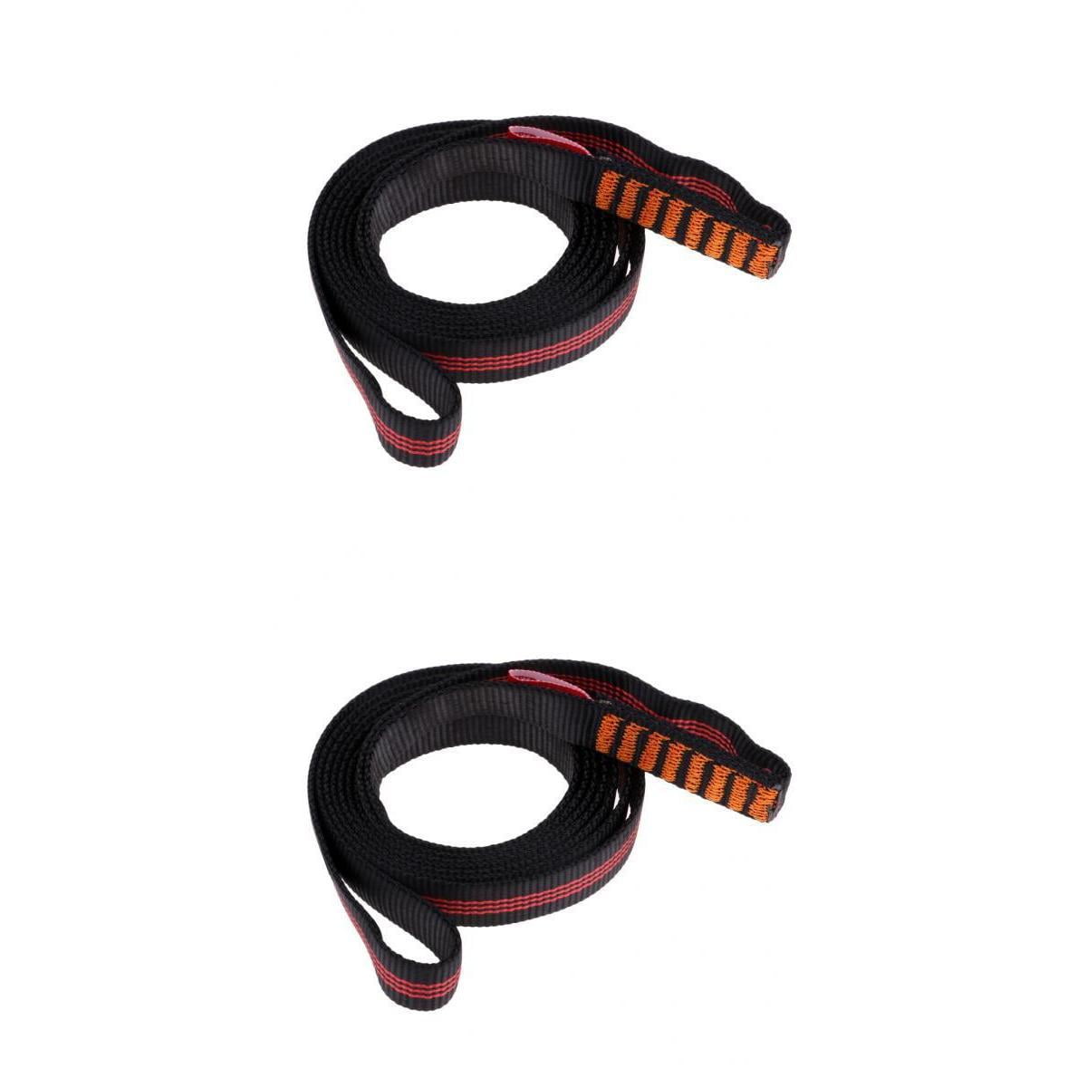 Wswqop Flat Polyester Climbing Harness Flat Belt Outdoor Rope 120cm + Polyester Climbing Harness